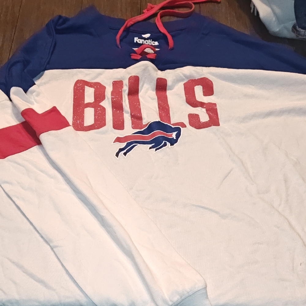 Fanatics Blue and White Bills Long Sleeve Shirt